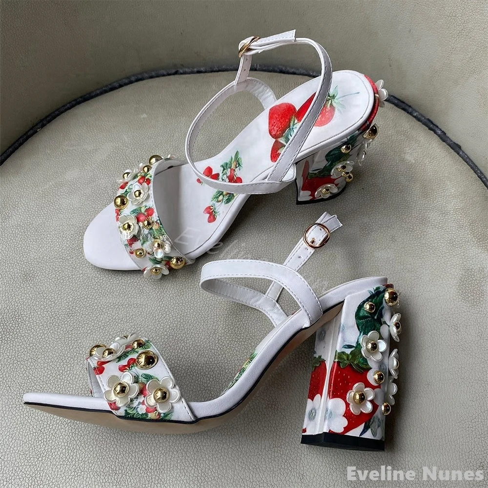 Women'S Fashion Belts - Rhinestone Flowers One Word Belt Sandals