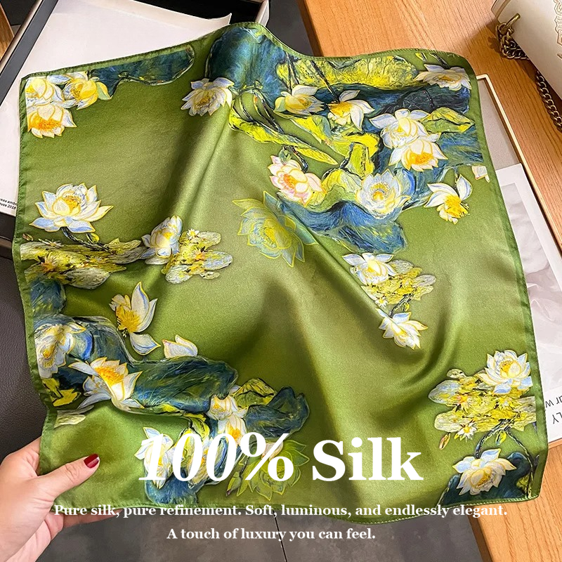 Women'S Fashion Poncho - 100% Real Silk Scarf Fashion Bandana