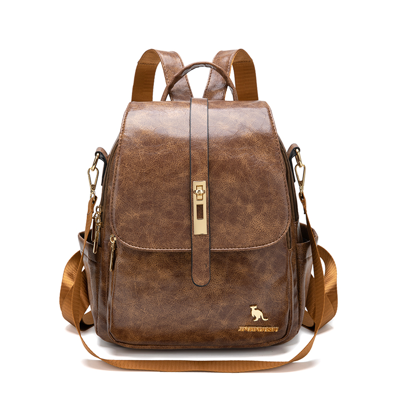 Women Fashion Online - College Women Backpacks Designer Soft Leather
