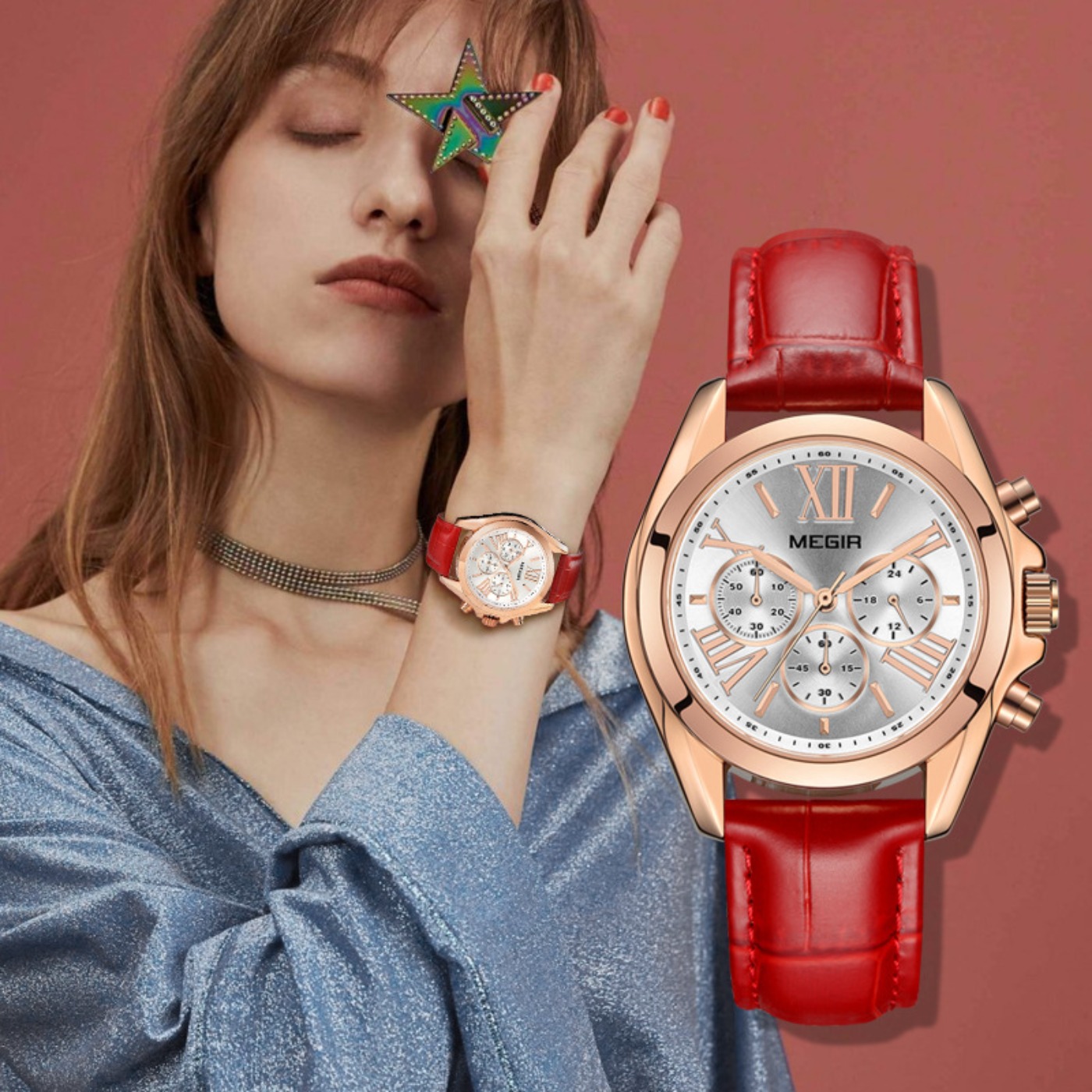 Fashion Women Watch - MEGIR New Luxury Leather Watch Women