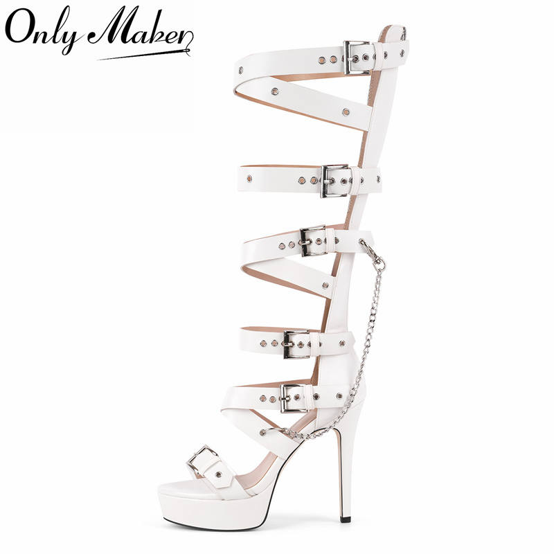 Women'S Fashion Belts - Onlymaker Platform Knee High Eyelets Belt