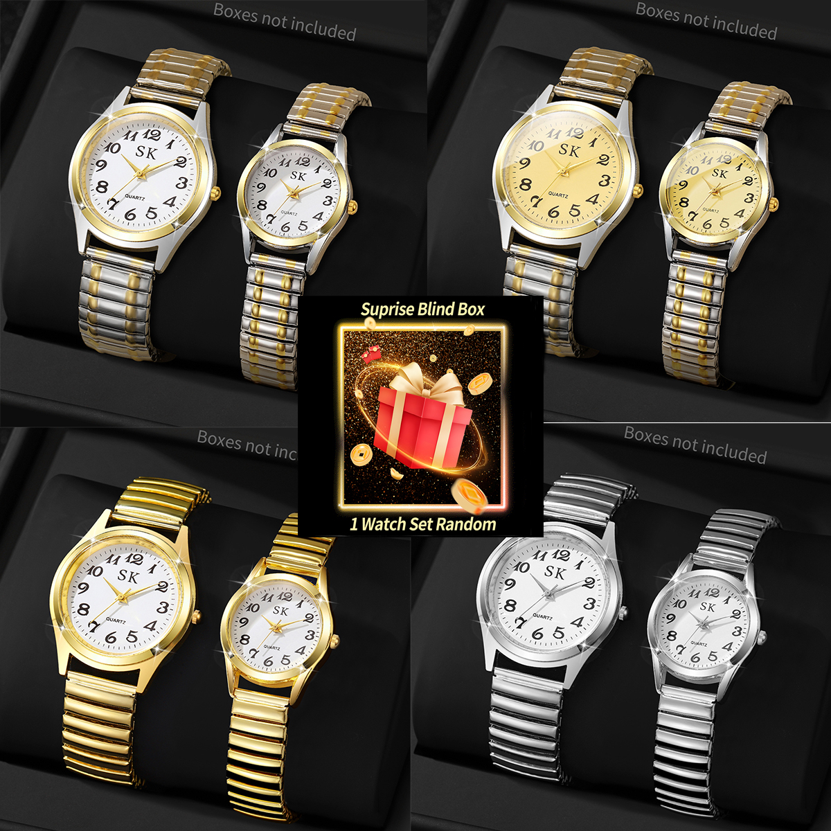Fashion Women Watch - Surprise Mystery Watch Blind Box-2PCS/Set Fashion