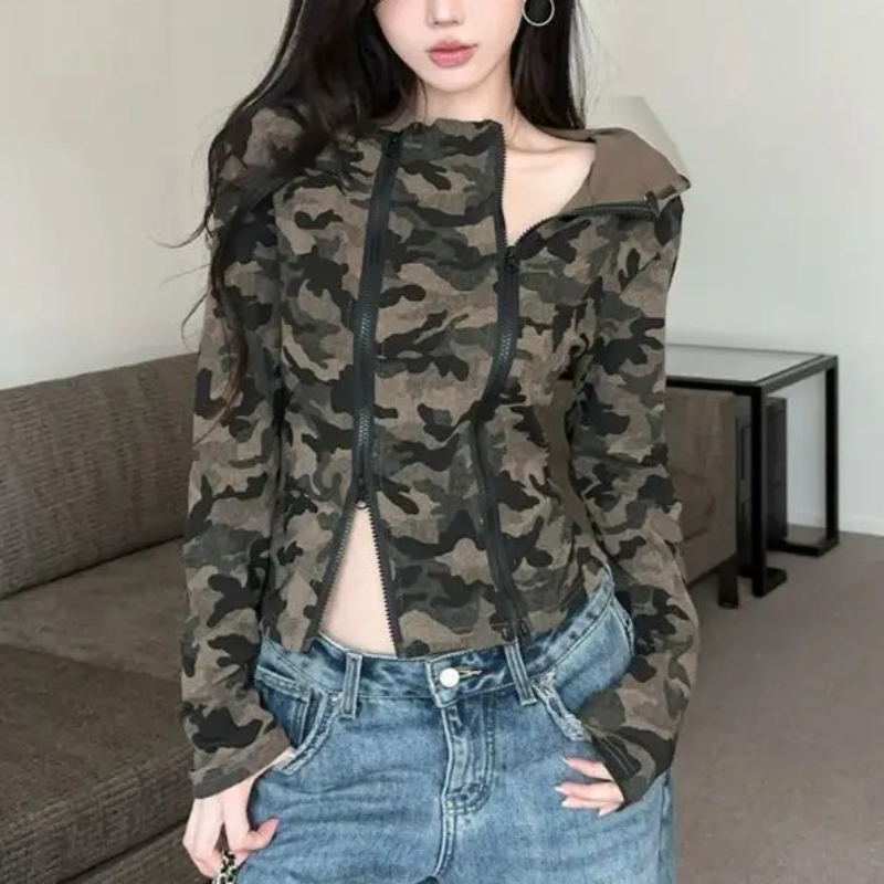 Women Camo Zip-up Hoodie Cropp - Women'S Fashion Zip Hoodie review and price
