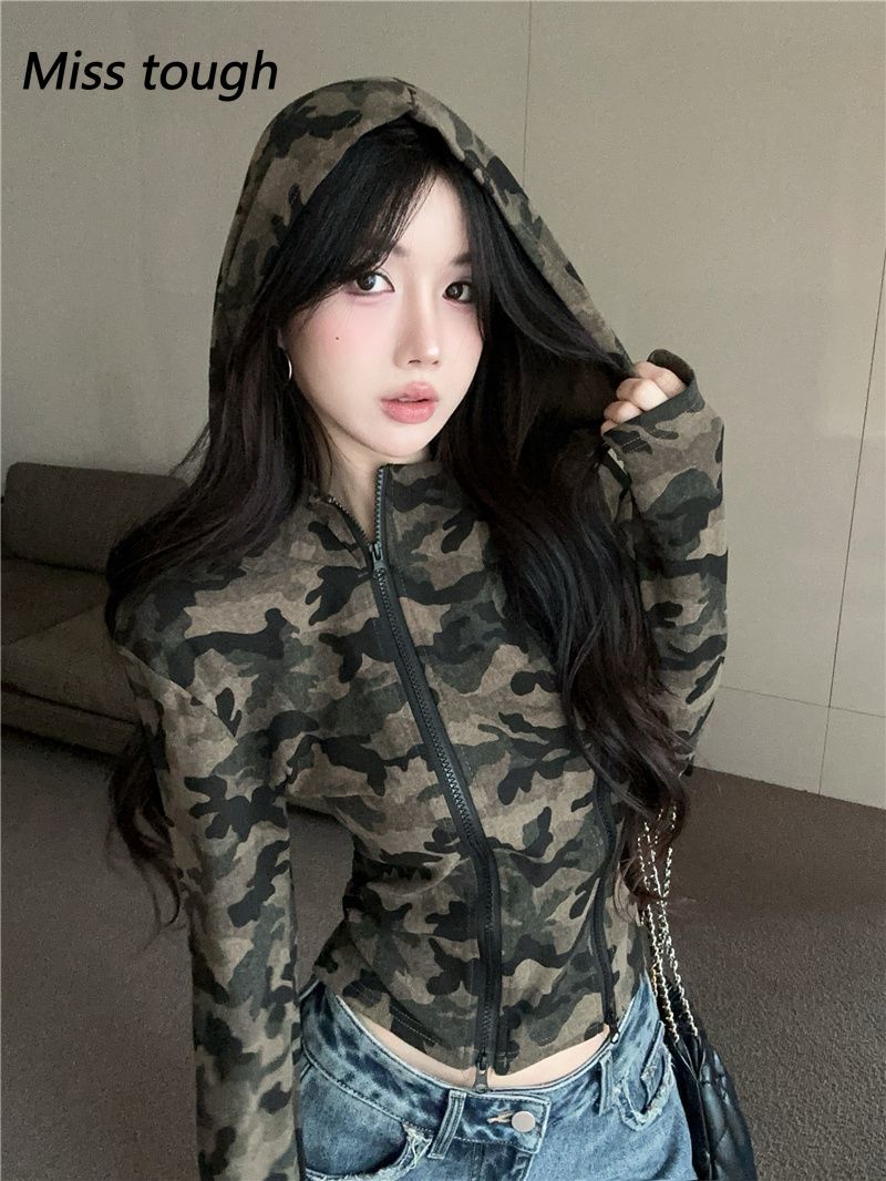 Women Camo Zip-up Hoodie Cropp - Women'S Fashion Zip Hoodie review and price