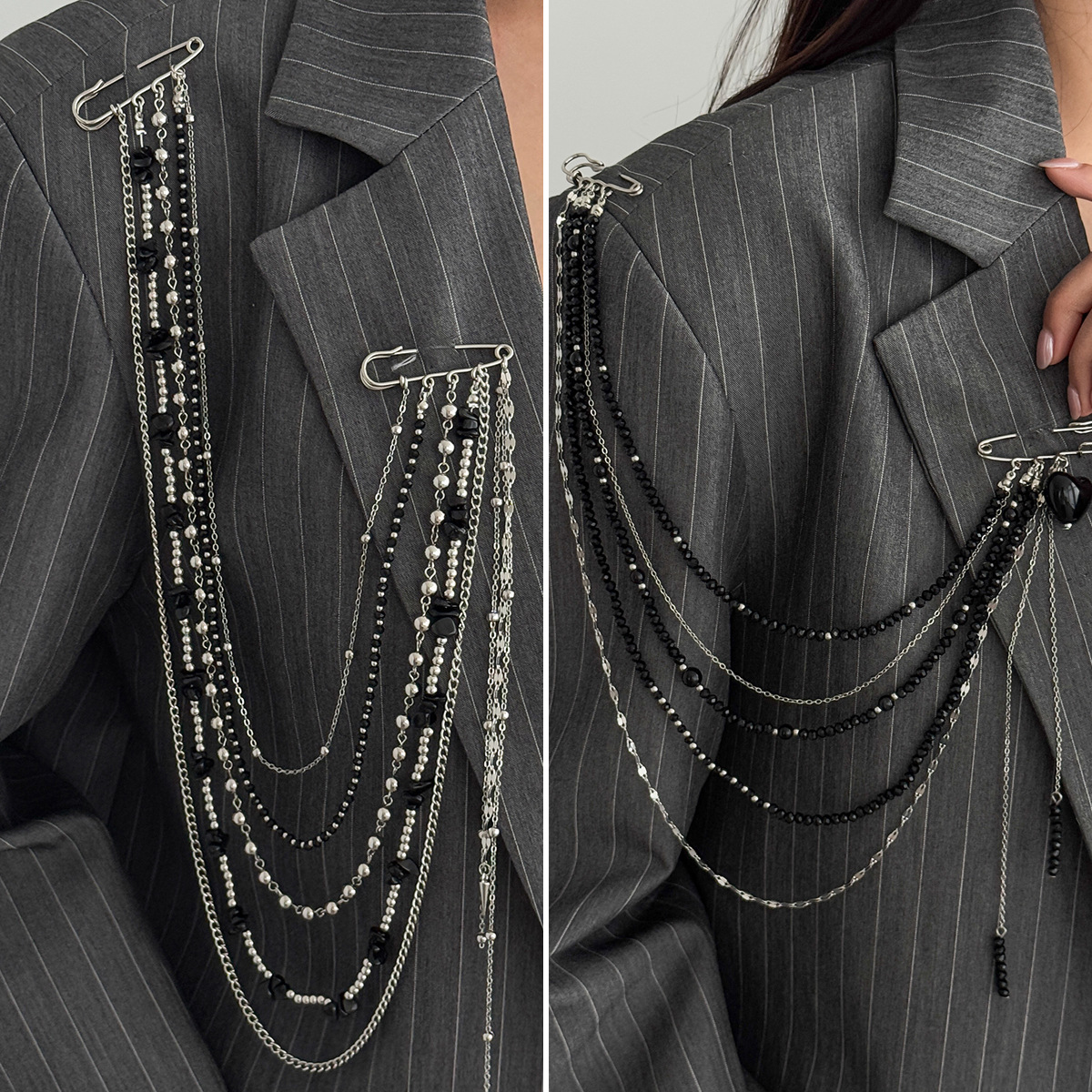 Punk Hip Hop Long Crystal Broo - Women'S Fashion Layering review and price