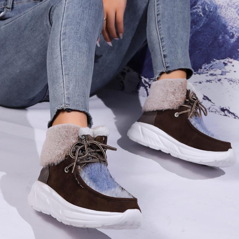 Fashion Faux Fur Lace Up Snow  - Women'S Fashion Hiking Boots review and price