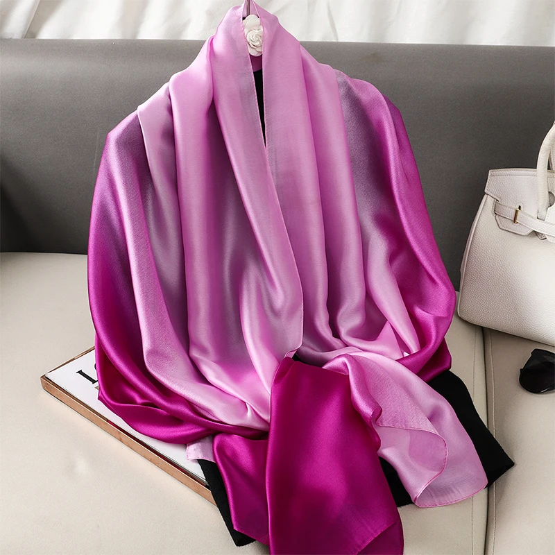 Luxury Gradient Silk Scarf Wom - Women'S Fashion Poncho review and price