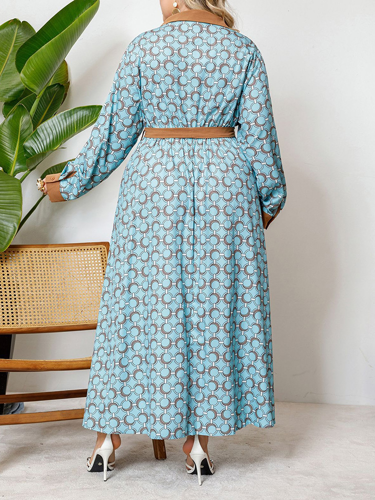 GIBSIE Plus Size Half Button P - Belted Shirt Dress review and price