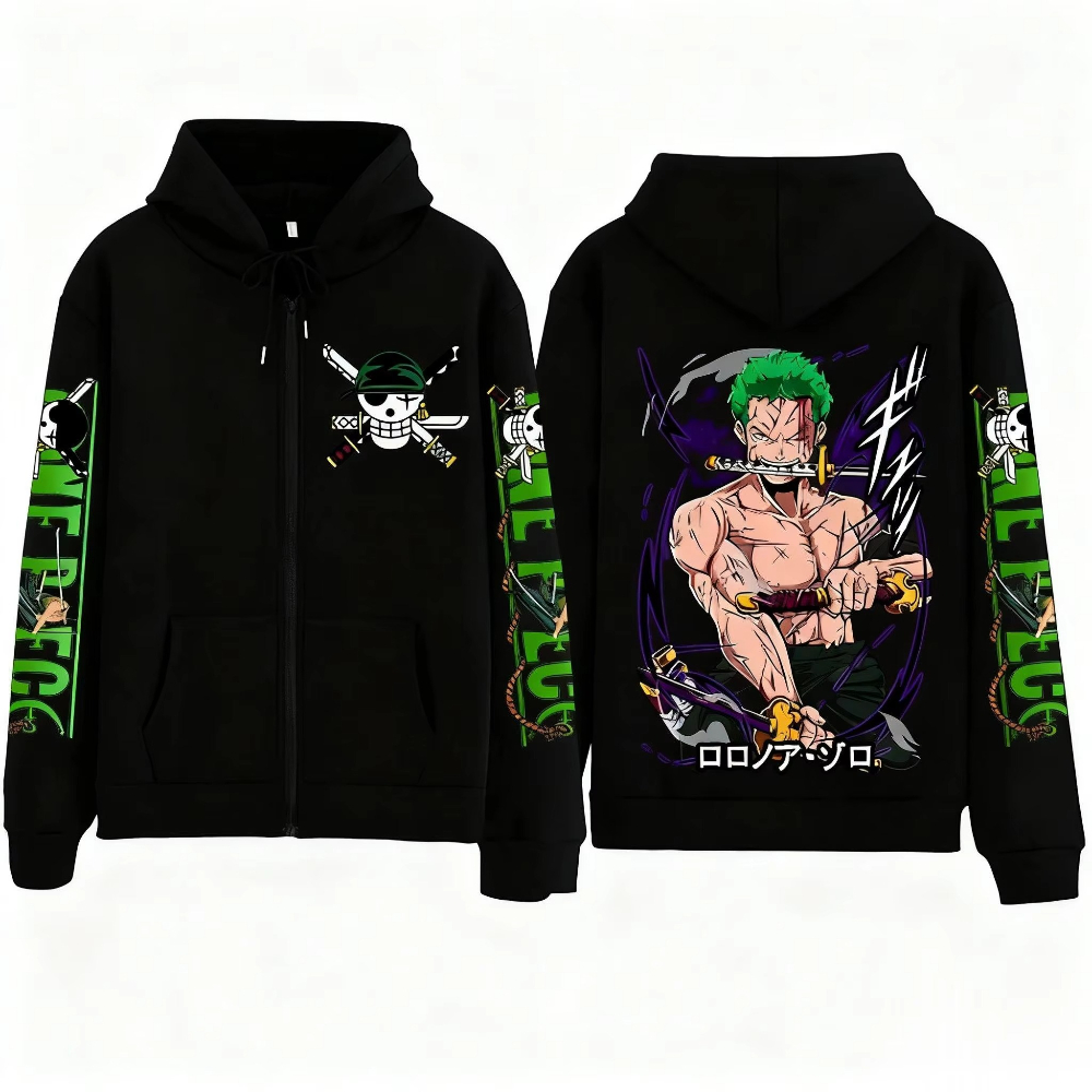Streetwear One Piece Zoro Anim - Women'S Fashion Zip Hoodie review and price