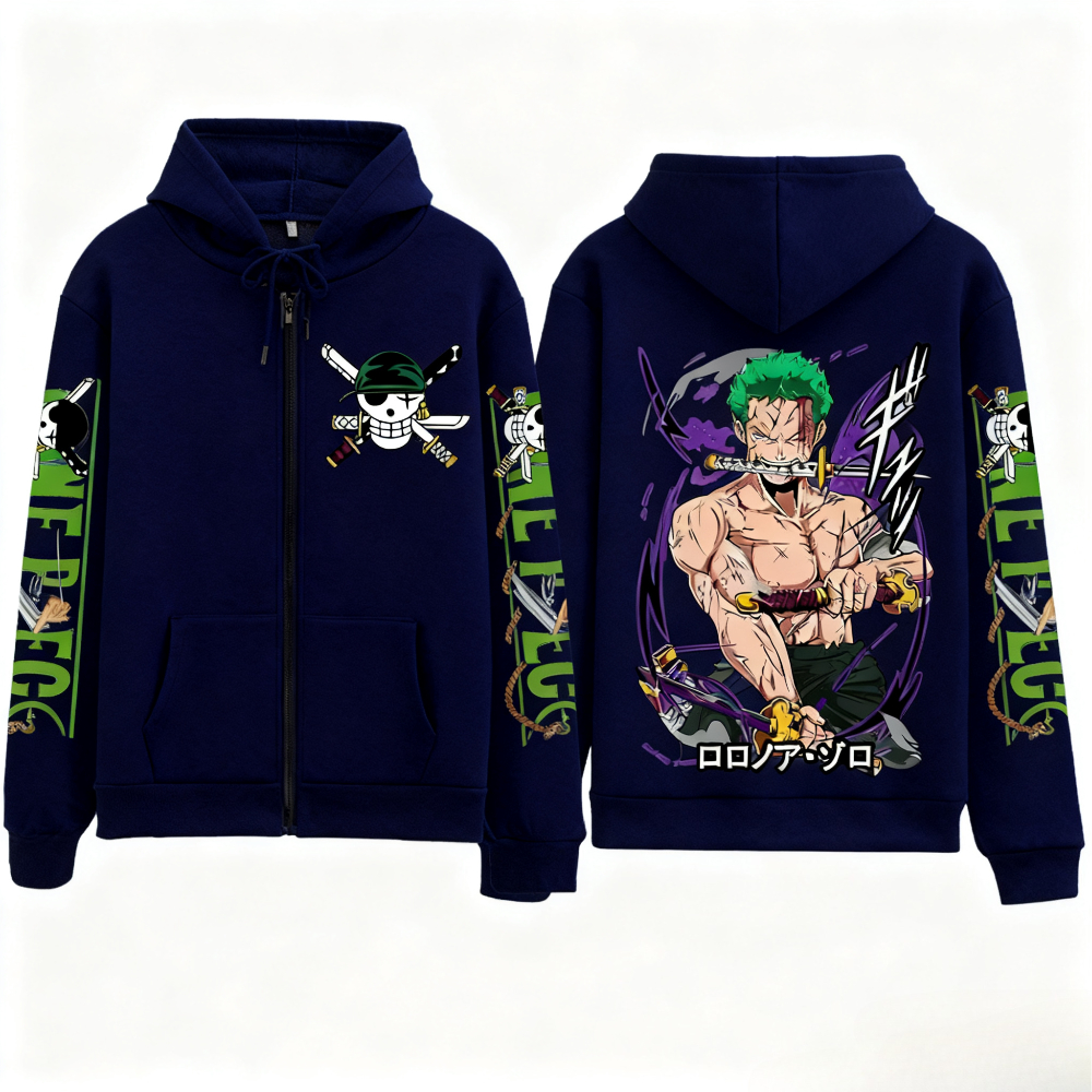 Streetwear One Piece Zoro Anim - Women'S Fashion Zip Hoodie review and price