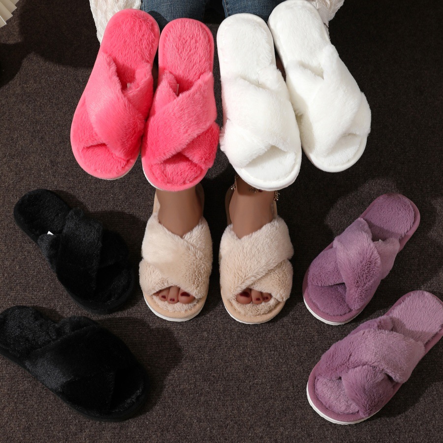 Home Fuzzy Cross Slipper Women - Women'S Fashion Winter 2025 review and price