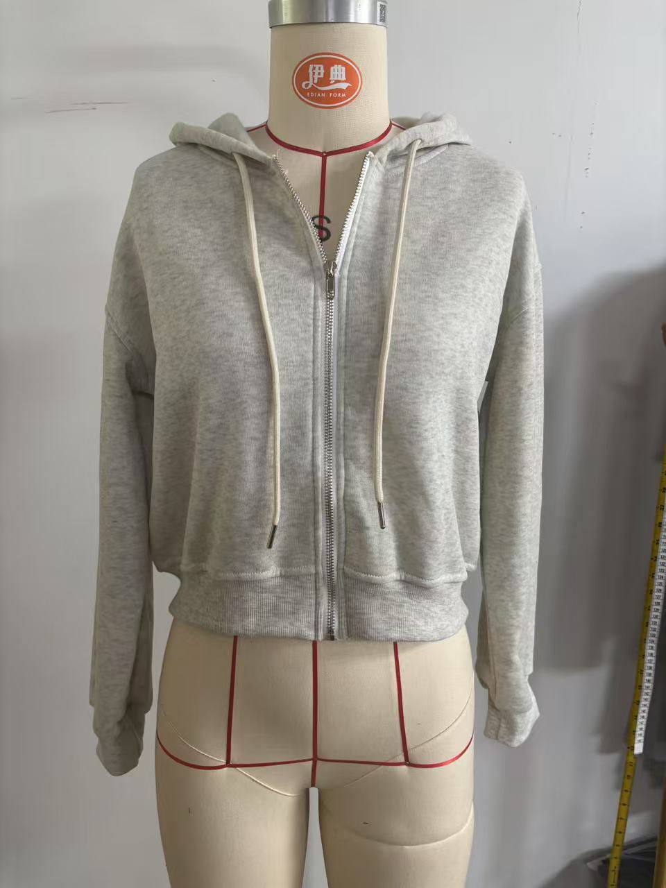 Women's Gray Cropped Zip Up Ho - Women'S Fashion Zip Hoodie review and price