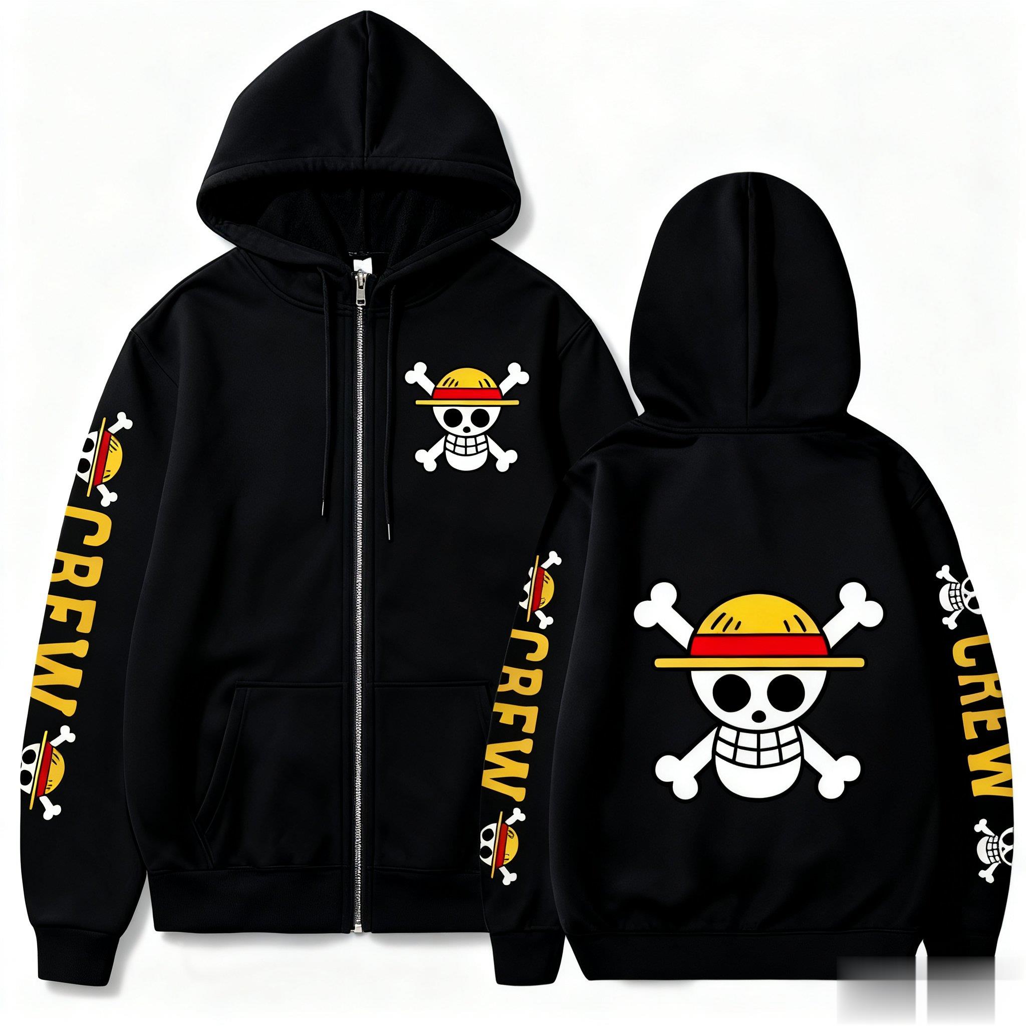 One Piece Anime Luffy Straw Ha - Women'S Fashion Zip Hoodie review and price