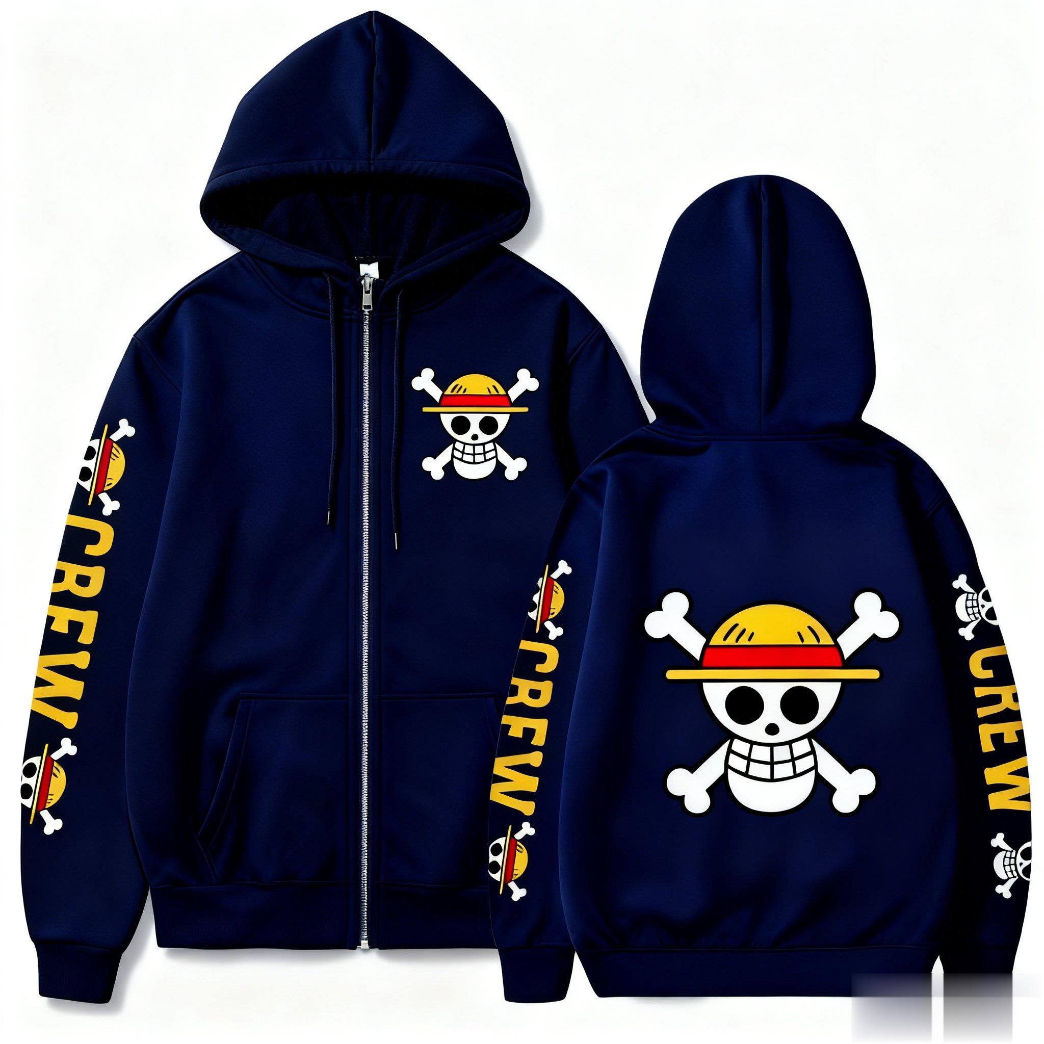 One Piece Anime Luffy Straw Ha - Women'S Fashion Zip Hoodie review and price