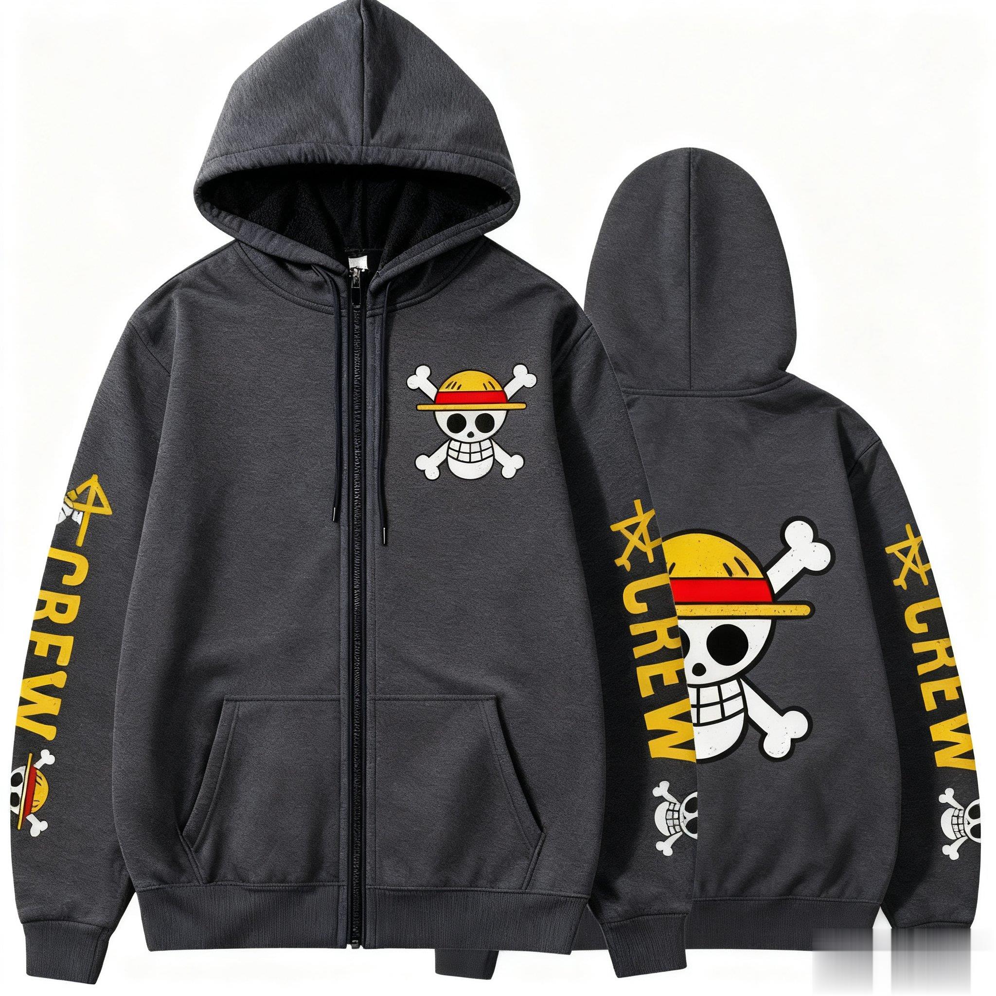 One Piece Anime Luffy Straw Ha - Women'S Fashion Zip Hoodie review and price