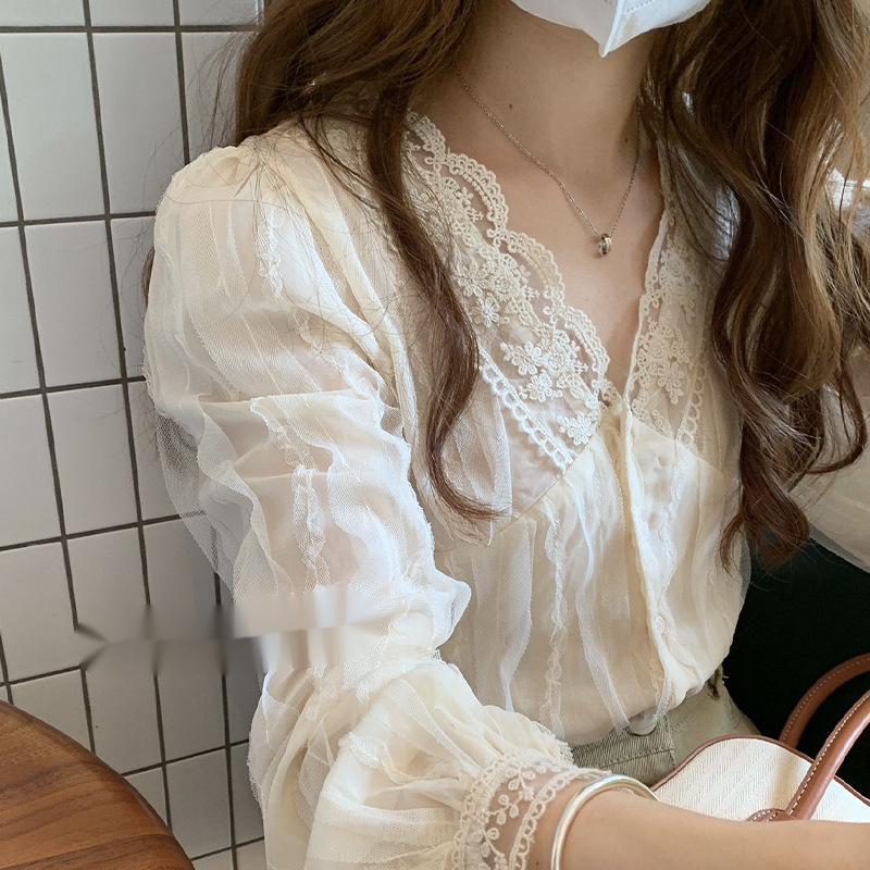 Shirts Women Lace Patchwork Fa - Women'S Fashion Designer Clothes review and price