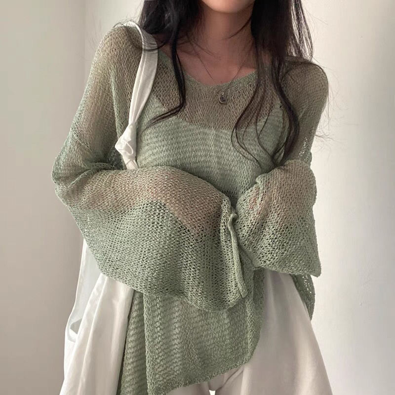 Thin Pullovers Women Knit Holl - Women'S Fashion Designer Clothes review and price