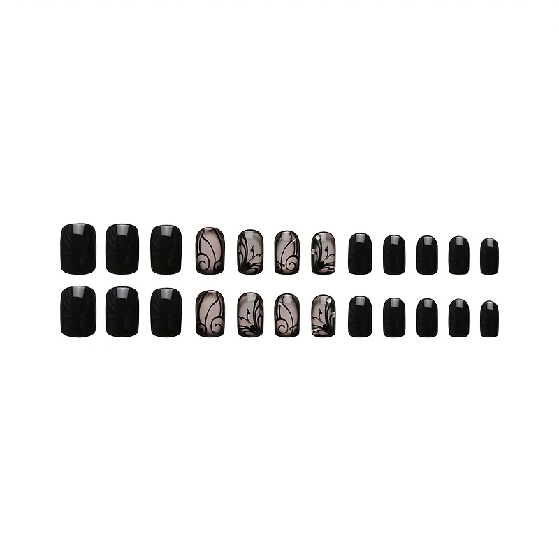 24PCS Medium Square Black Stri - Women Fashion Online review and price