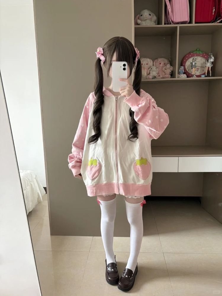 Japanese Sweet Kawaii Hooded C - Women'S Fashion Zip Hoodie review and price